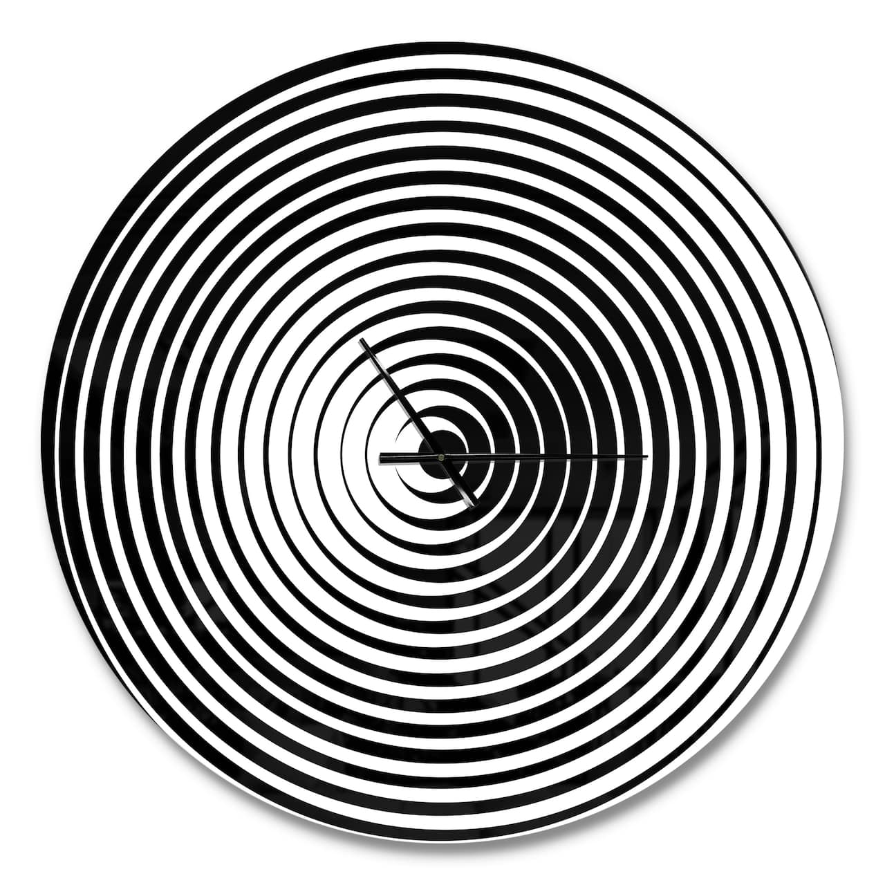 Designart 'Black And White Optical Illusion Modern Wall Clock